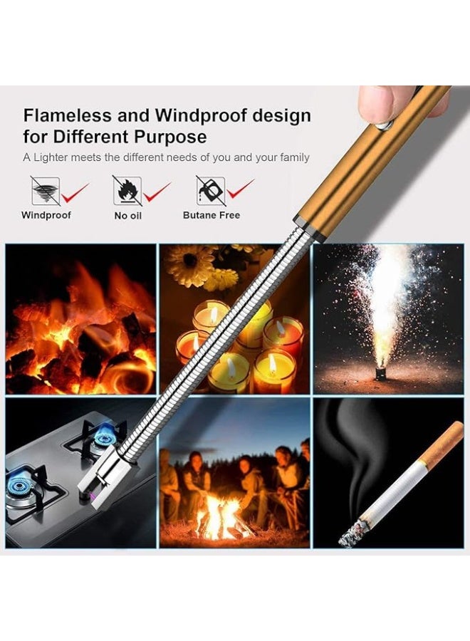 ولاعة كهربائية قابلة للشحن عبر USB Type-C باللون الذهبي - Image 3